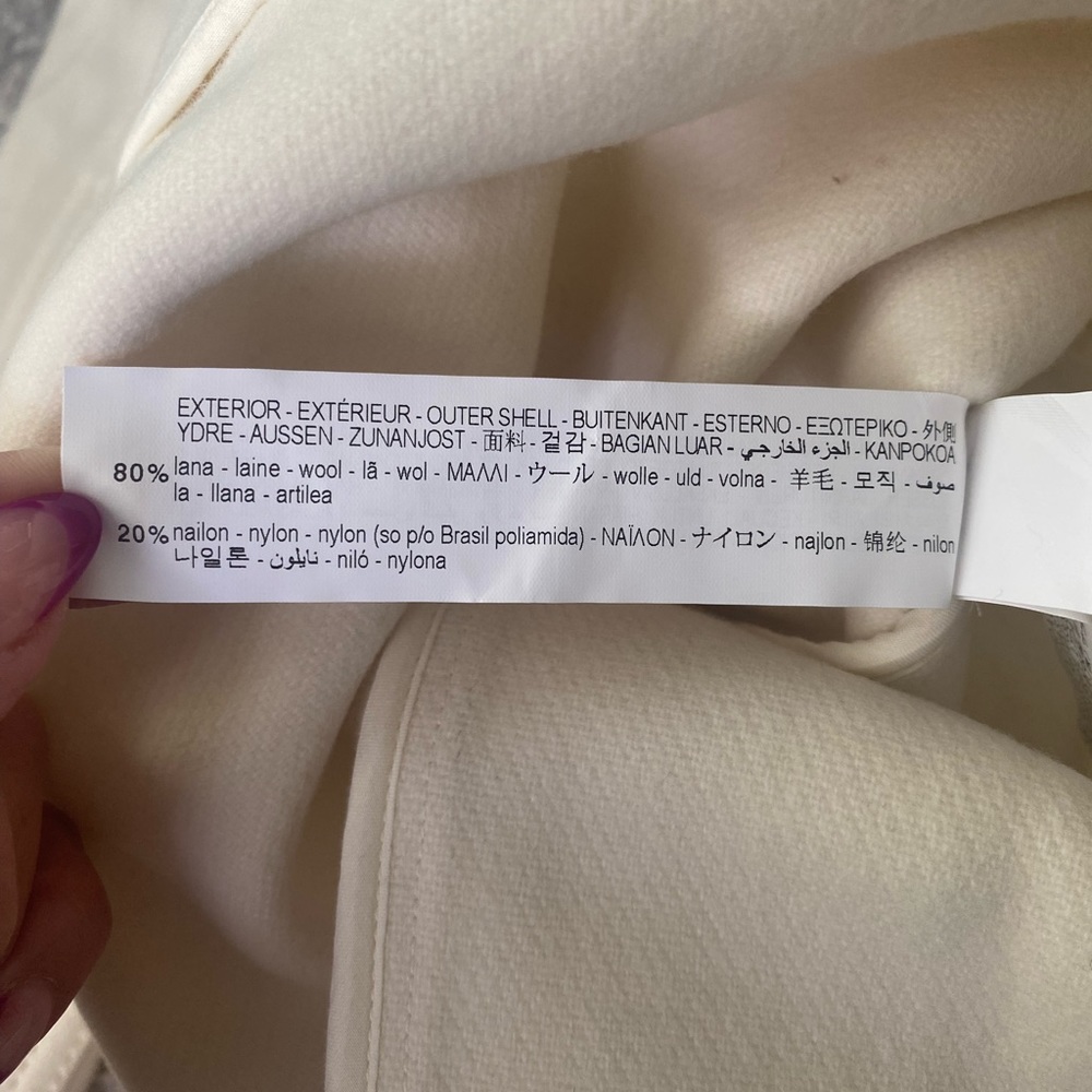 ZARA SRPLS ICE/CT 03 WOOL COAT OYSTER WHITE WOMEN - Picture 16 of 16